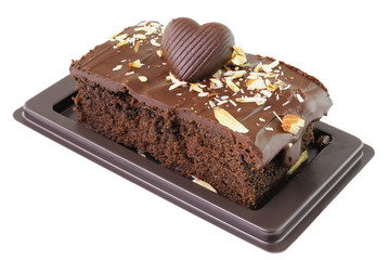 Pile of brownies isolated on white