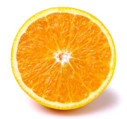 slice of orange fruit isolated
