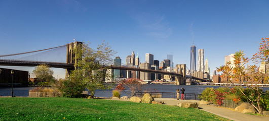 New York City Skyline Brooklyn Bridge - 57973917