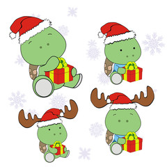 turtle xmas baby claus gift set