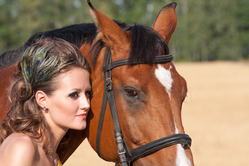 Obraz premium woman with horse