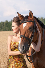 Obraz premium woman with horse