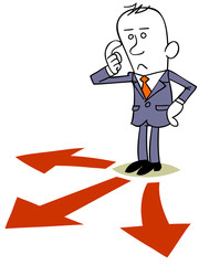 迷うビジネスマン