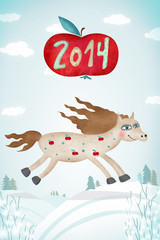 Creative artwork with horse and 2014