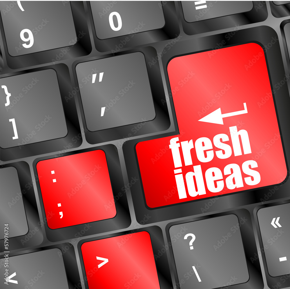 Poster fresh ideas button on computer keyboard key