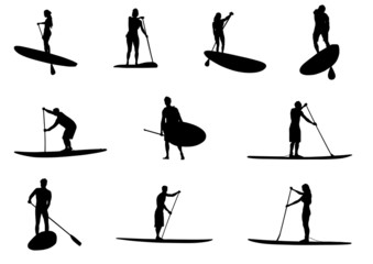 Fototapeta premium SUP Silhouettes