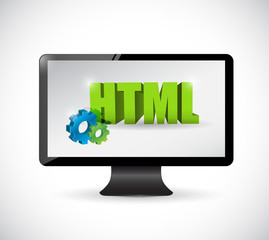 monitor html sign illustration design