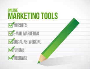 online marketing tools check mark illustration
