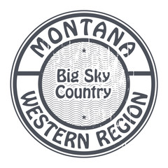 Montana, Western Regio stamp, vector