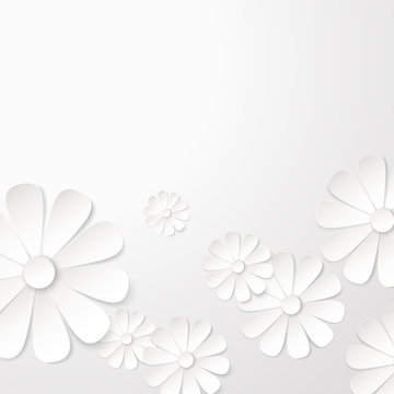 White paper flower postcard.