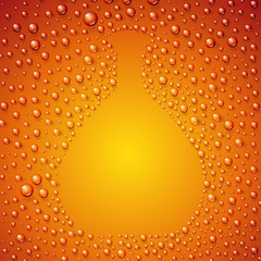 Flowing down drops of cognac in wineglass.