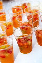 Refreshing sangria  with fruits
