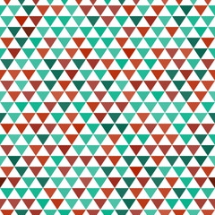 Colored and white triangles geometric seamless pattern, vector