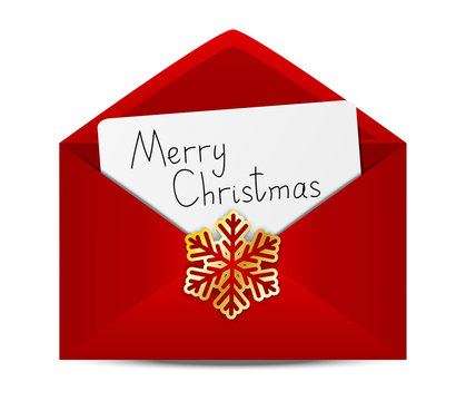 Christmas envelope with paper card
