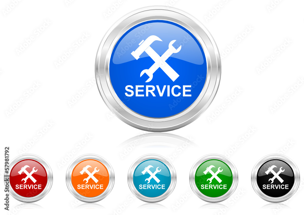 Poster service icon vector set