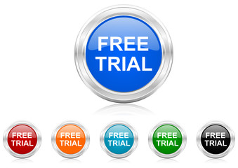 free trial icon vector set