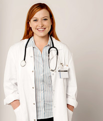 Attractive young female physician