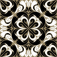 Seamless ornamental Pattern with black-white Ornament.