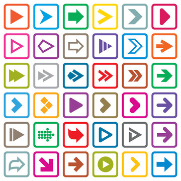 Arrow sign icon set. Internet buttons on white