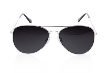 Aviator sunglasses on white, clipping path included