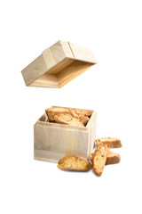Package of almond cookies, cantucci biscuits