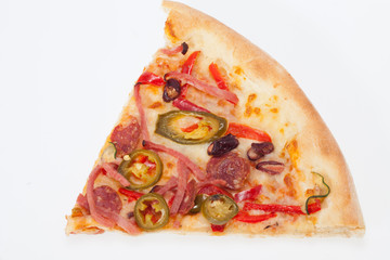 delicious italian pizza isolated over white background