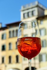 Aperol Spritz in a wine glass