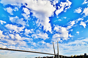 Naklejka premium Big suspension bridge