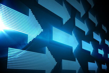 Blue arrows on black background