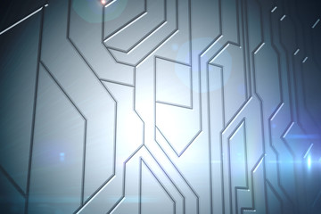 Circuit board on futuristic background