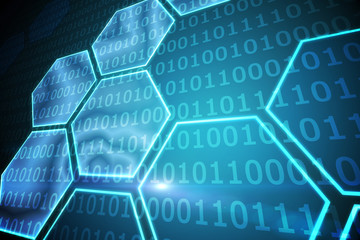 Black background with shiny hexagons