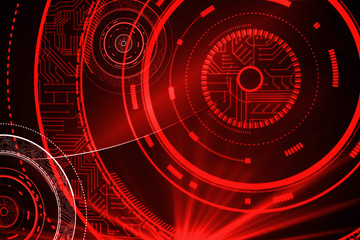 Shiny red circles on black background