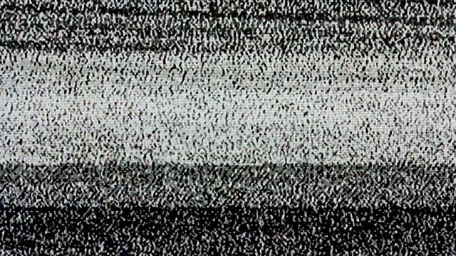 TV screen no signal, static noise and TV static fill the screen