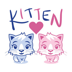 Kitten Love Vector illustration