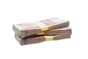 Stacks of 1000 baht bills