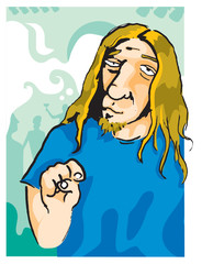 Man at nightclub vector illustration