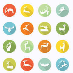 Deer icon long shadow design