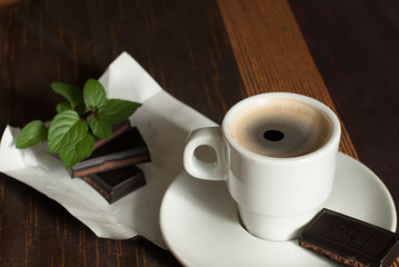 cup of coffee with chocolate