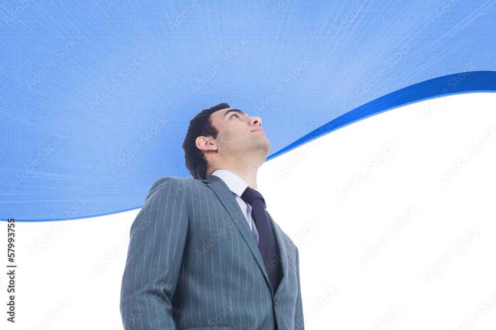 Poster composite image of unsmiling businessman standing