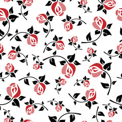 Seamless floral pattern art deco