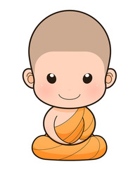 Buddhist Monk cartoon