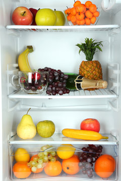 Refrigerator full of food