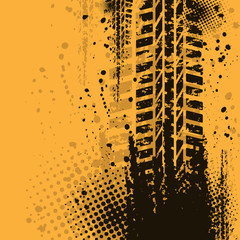 Warm tire track background © longquattro