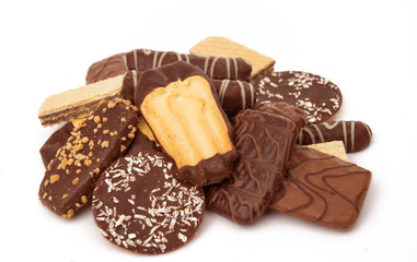 chocolate biscuits isolated