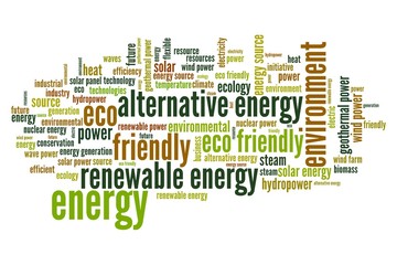 Energy word cloud - alternative eco power