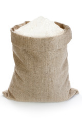 Linen sack with flour
