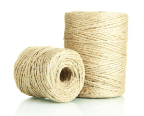 Hank of twine isolated on white