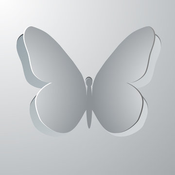 Butterfly decorative. Symbol butterfly cut out of paper. eps10