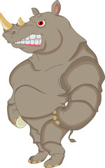 angry rhino cartoon