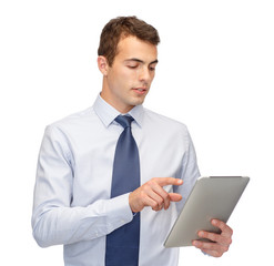 buisnessman with tablet pc